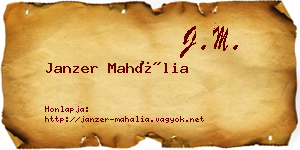 Janzer Mahália névjegykártya